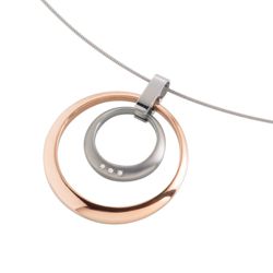 Boccia Double Circle Pendant with Rosegold & Diamonds - 790-03